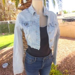 Dollhouse Cropped Light Denim Jacket size M